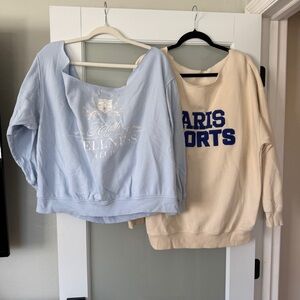 H&M Blue and Cream Sweatshirts